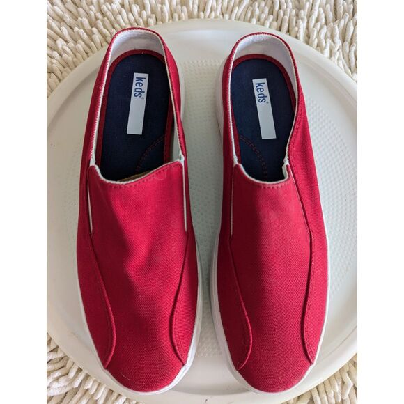 NWOT  Keds Women's red canvas slip on sneaker mules  Sz 9 - Picture 8 of 8